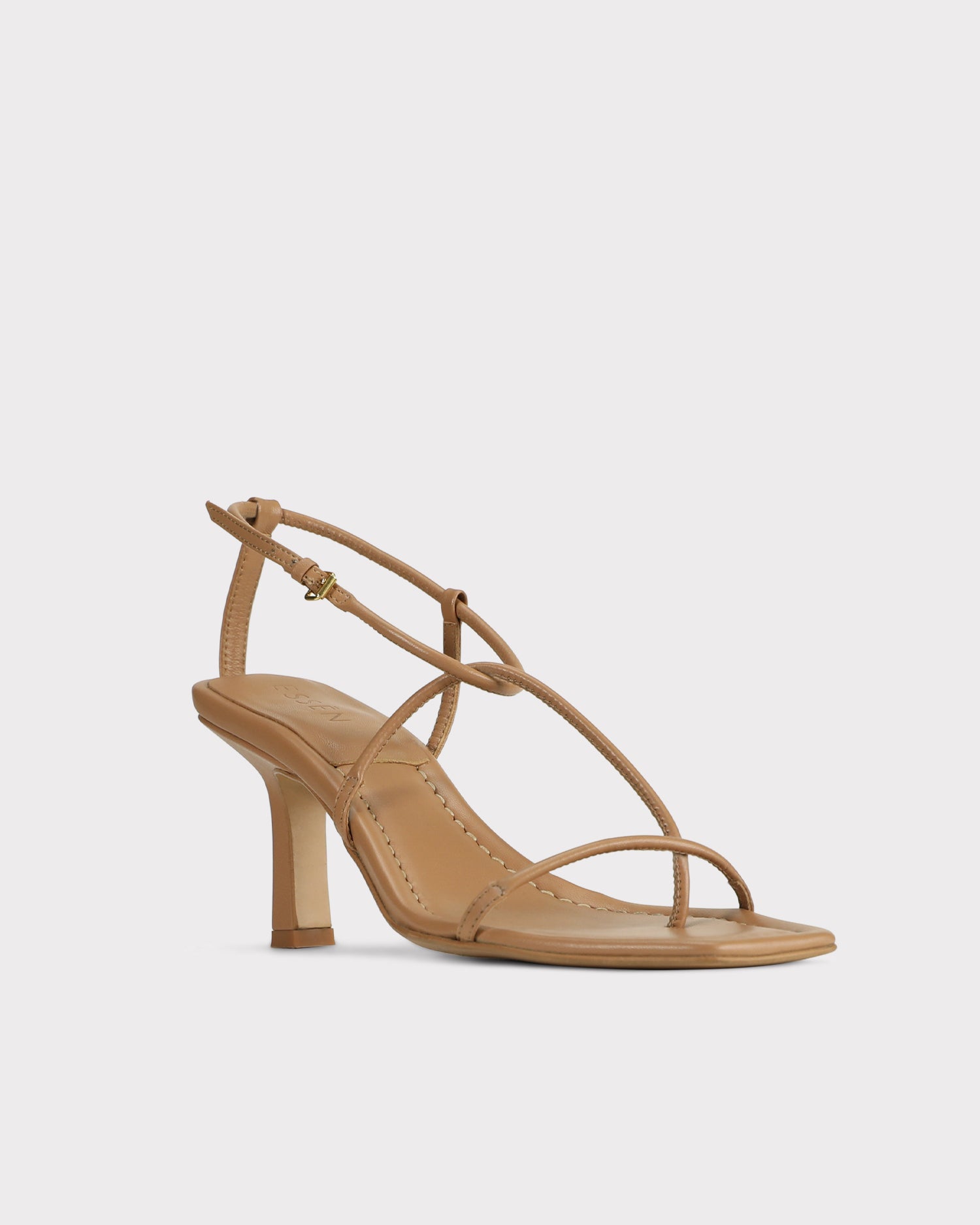 ethical leather strappy evening sandal in tan