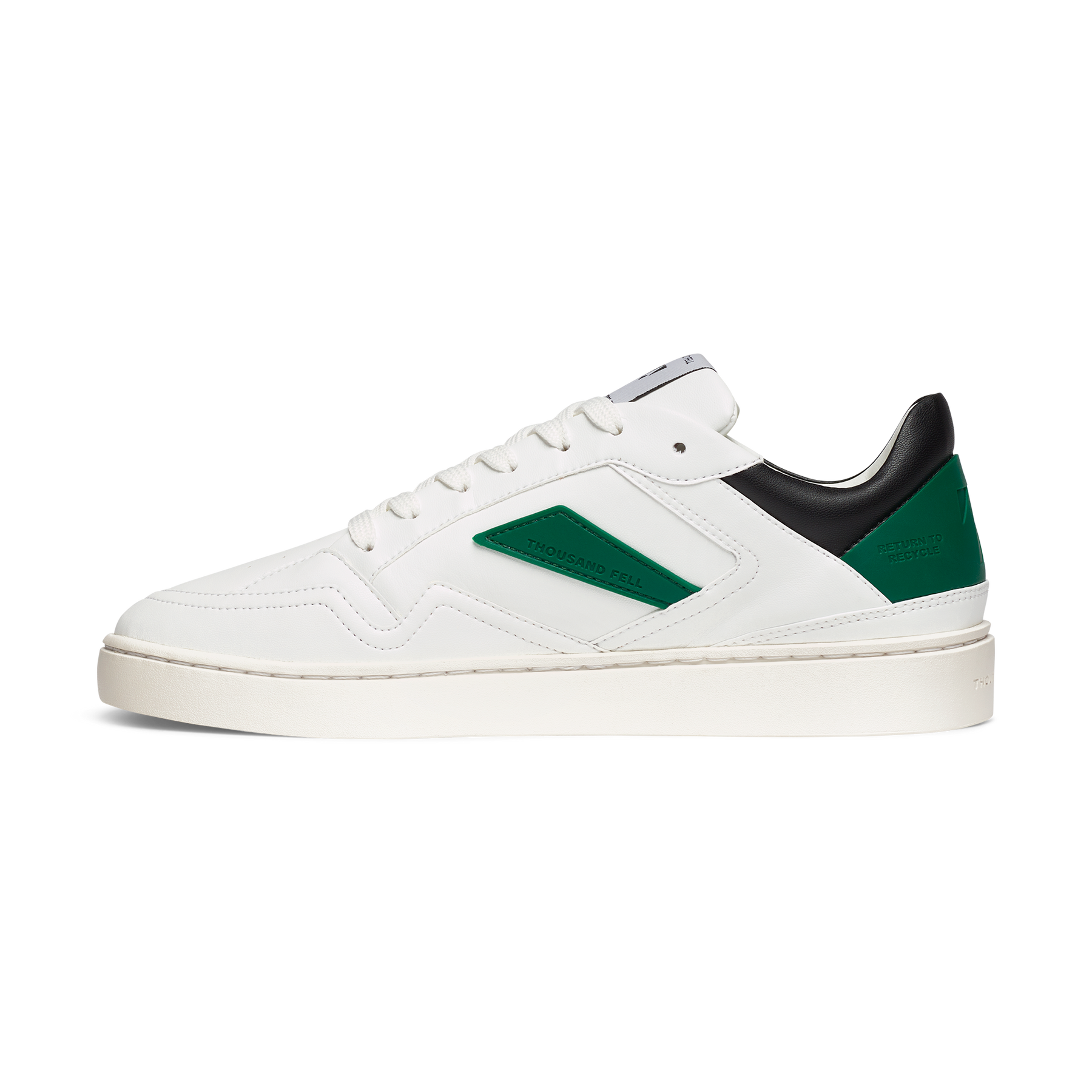 White black and green eco conscious sneakers