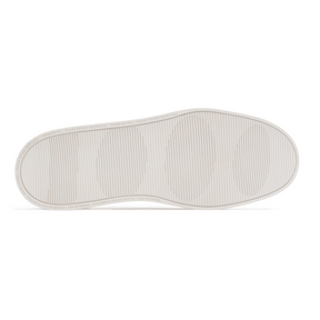 sole view of ethically made sneakers in white slip on