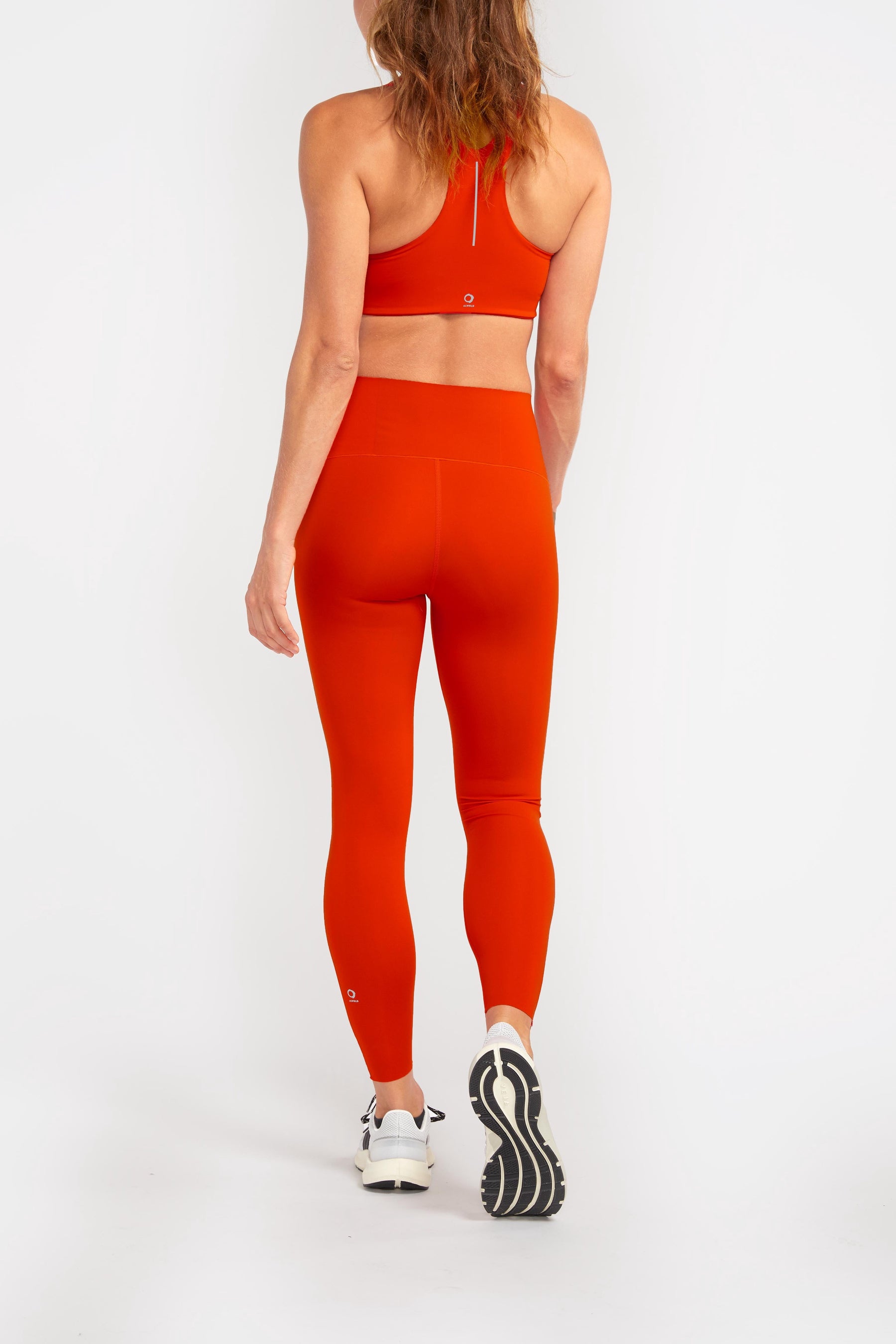 eco friendly bright red athleticwear leggings