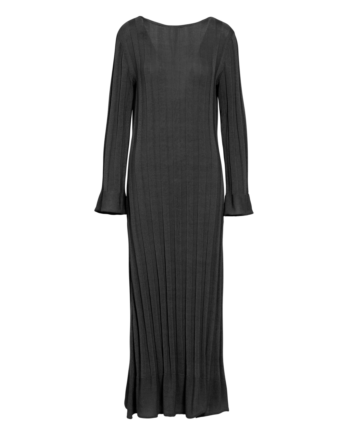 black maxi knit dress