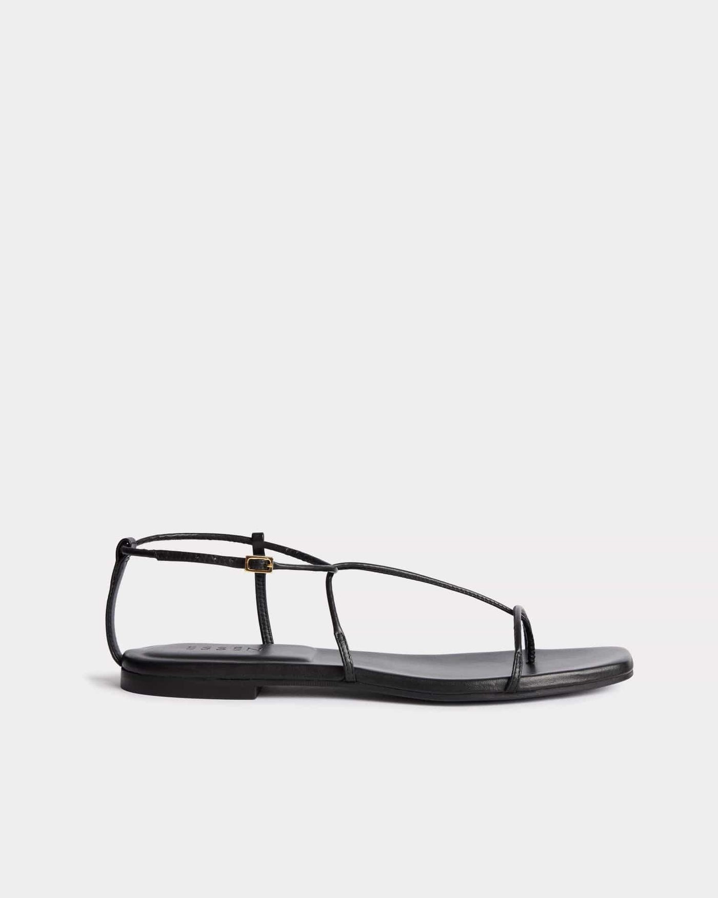 eco-friendly flat black summer sandal strappy