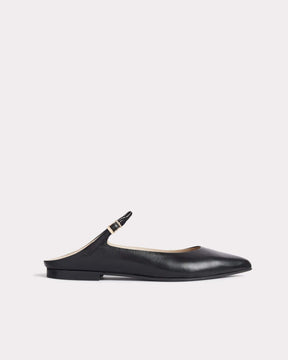 ethically sourced black leather mary jane flats