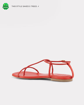 ethically sourced leather strappy summer sandals in red