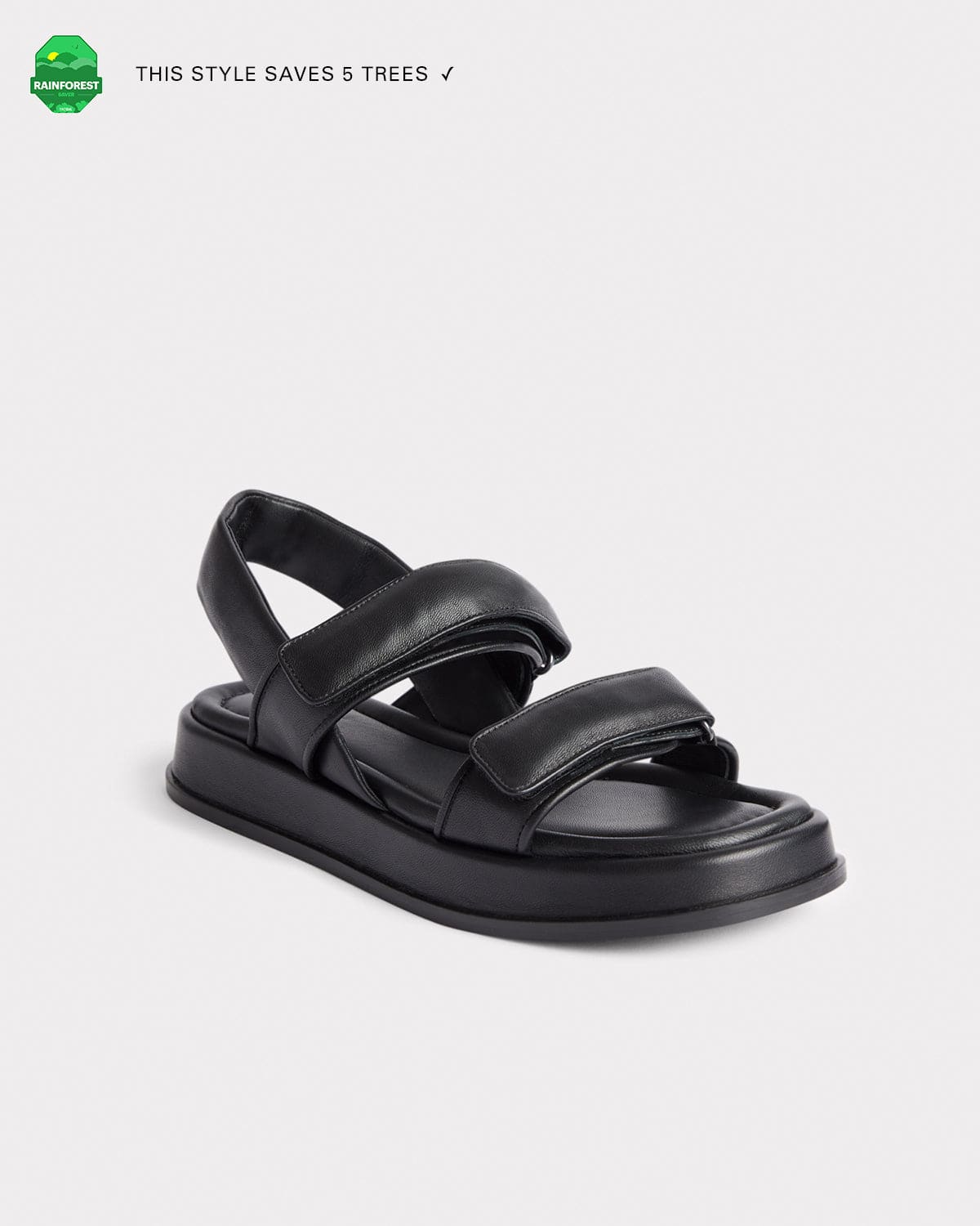 black eco-chic sporty summer sandal