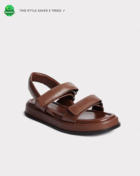 chunky teva inspired summer sandals with strap in brown