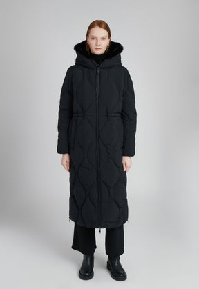 long maxi puffer coat black