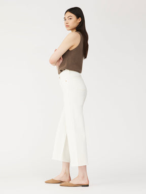 sustainable high rise wide leg vintage jeans in white