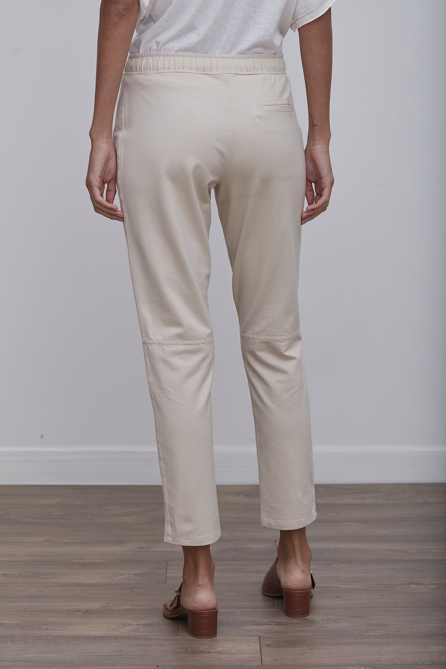 beige tapered pants for work