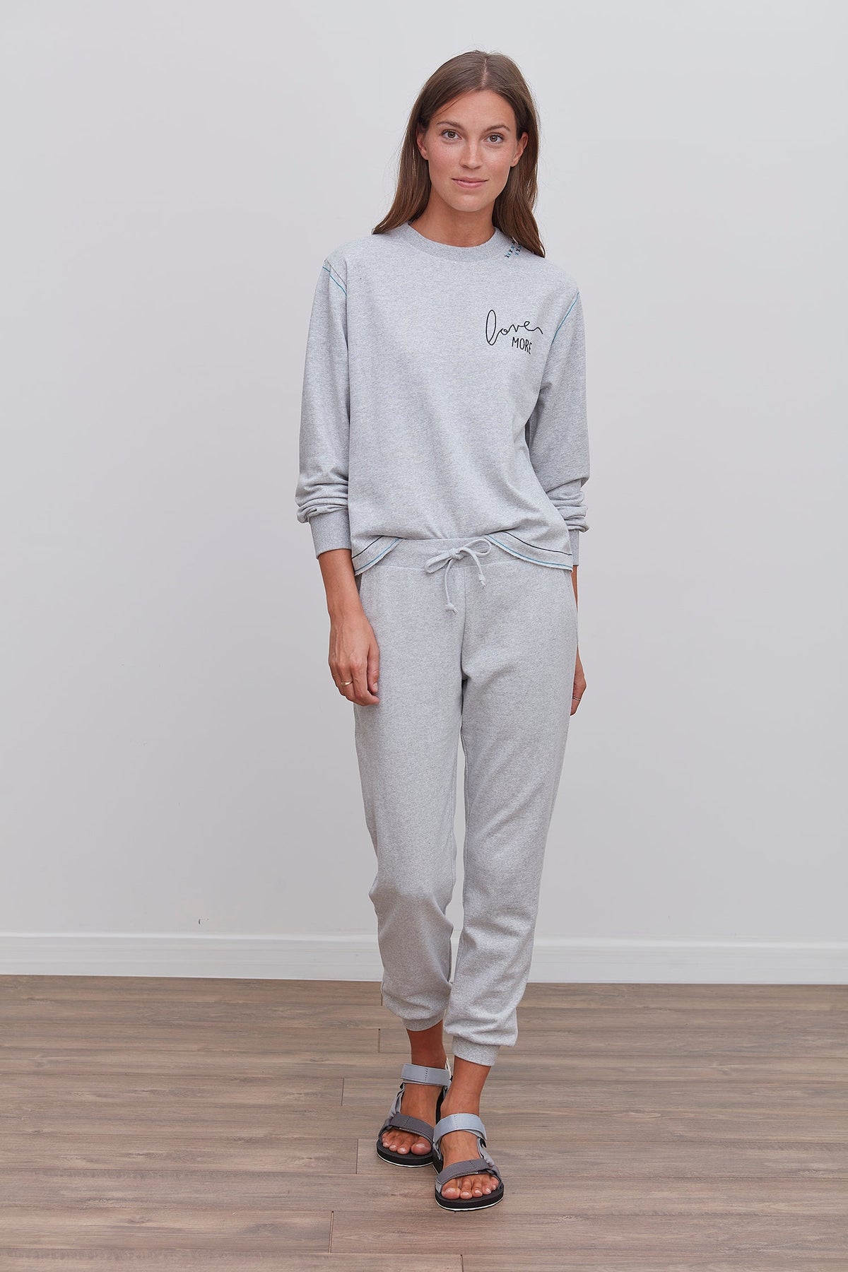 sustainable cotton jogger matching set in grey