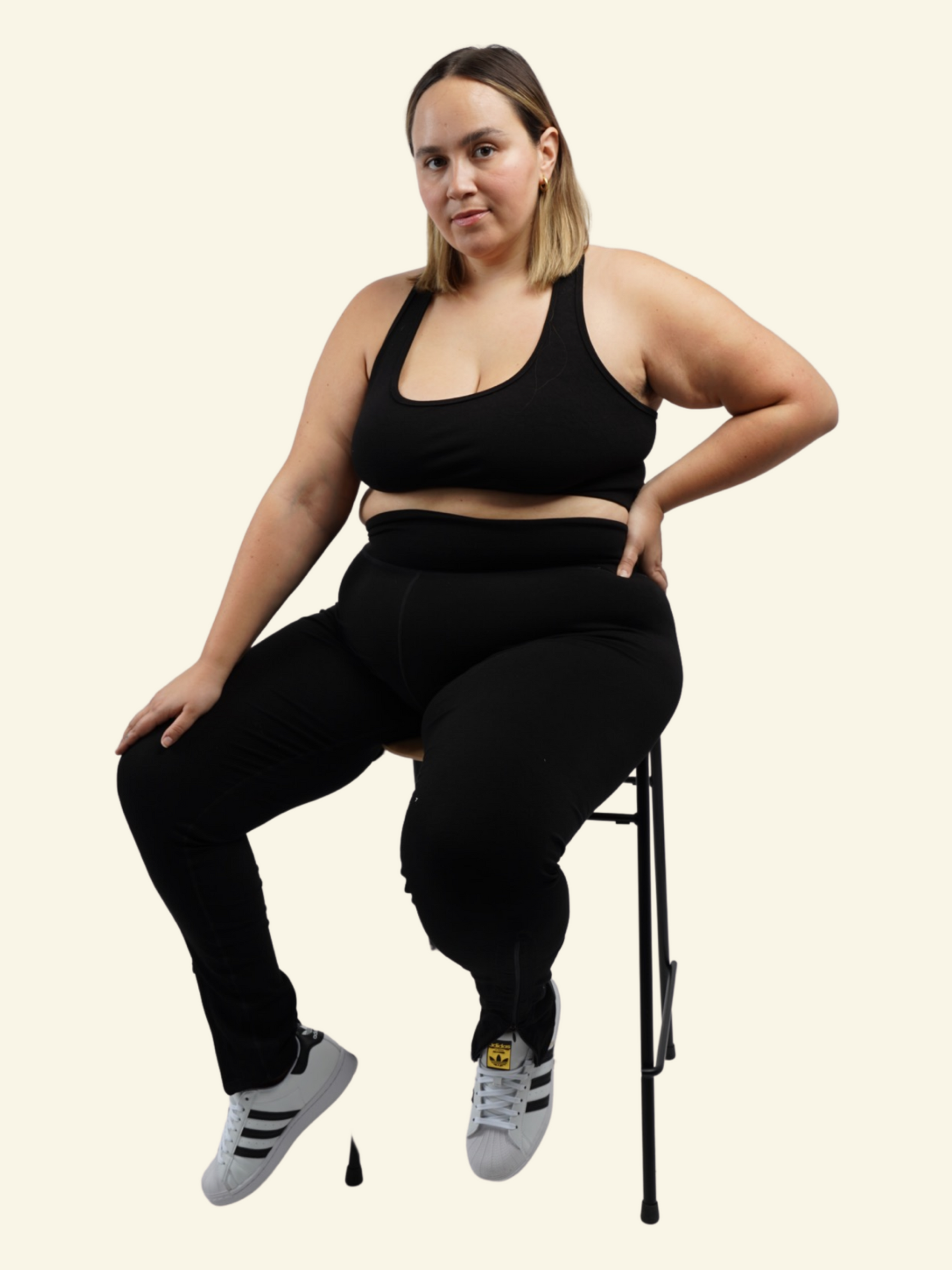 sustainable activewear black high waisted flared workout leggings