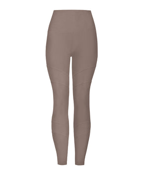 ethical alternative to lululemon workout leggings in color mink (light brown)