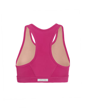 sustainable high impact sports bra in hot pink