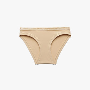 sustainable cotton underwear beige low rise bikini panties