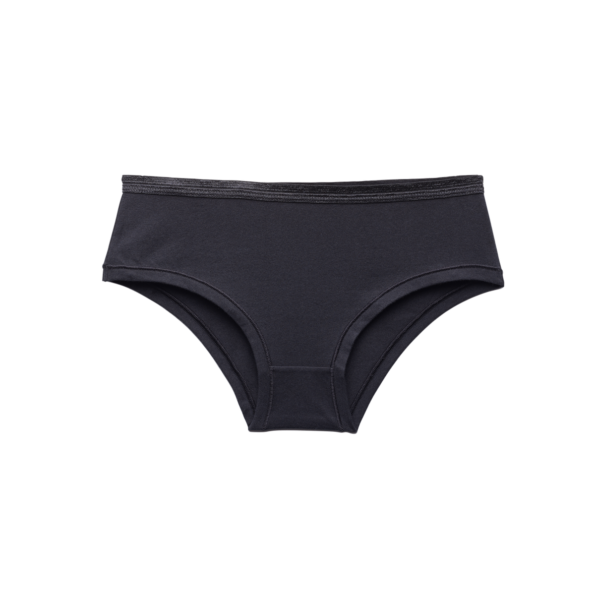 black organic cotton mid rise hipster panty
