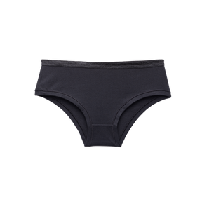 black organic cotton mid rise hipster panty