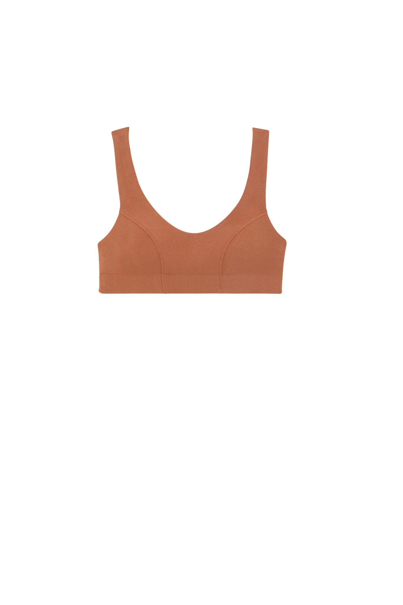 sustainable loungewear light brown scoop bralette made from organic cotton