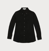 sustainable women's collared button up in black
