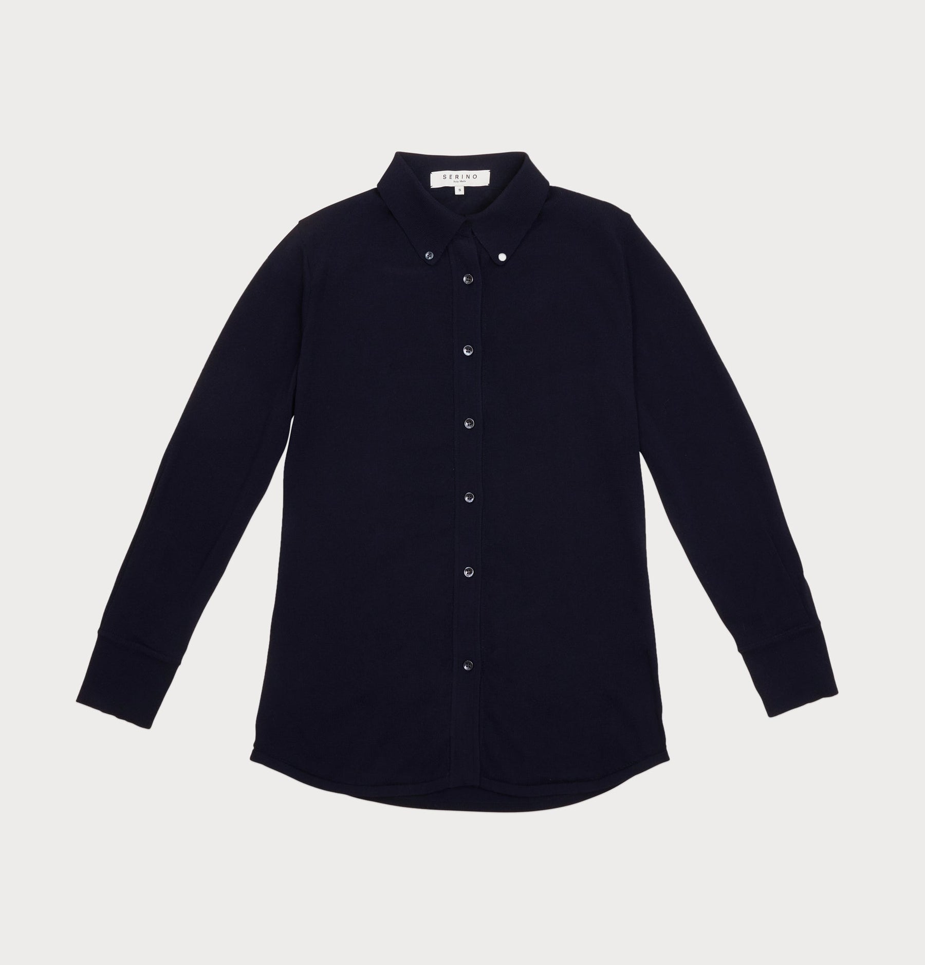 eco friendly button up shirt in navy made from organic cotton