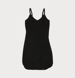 organic cotton slip dress in black