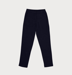 sustainable organic cotton slim fit trousers in navy