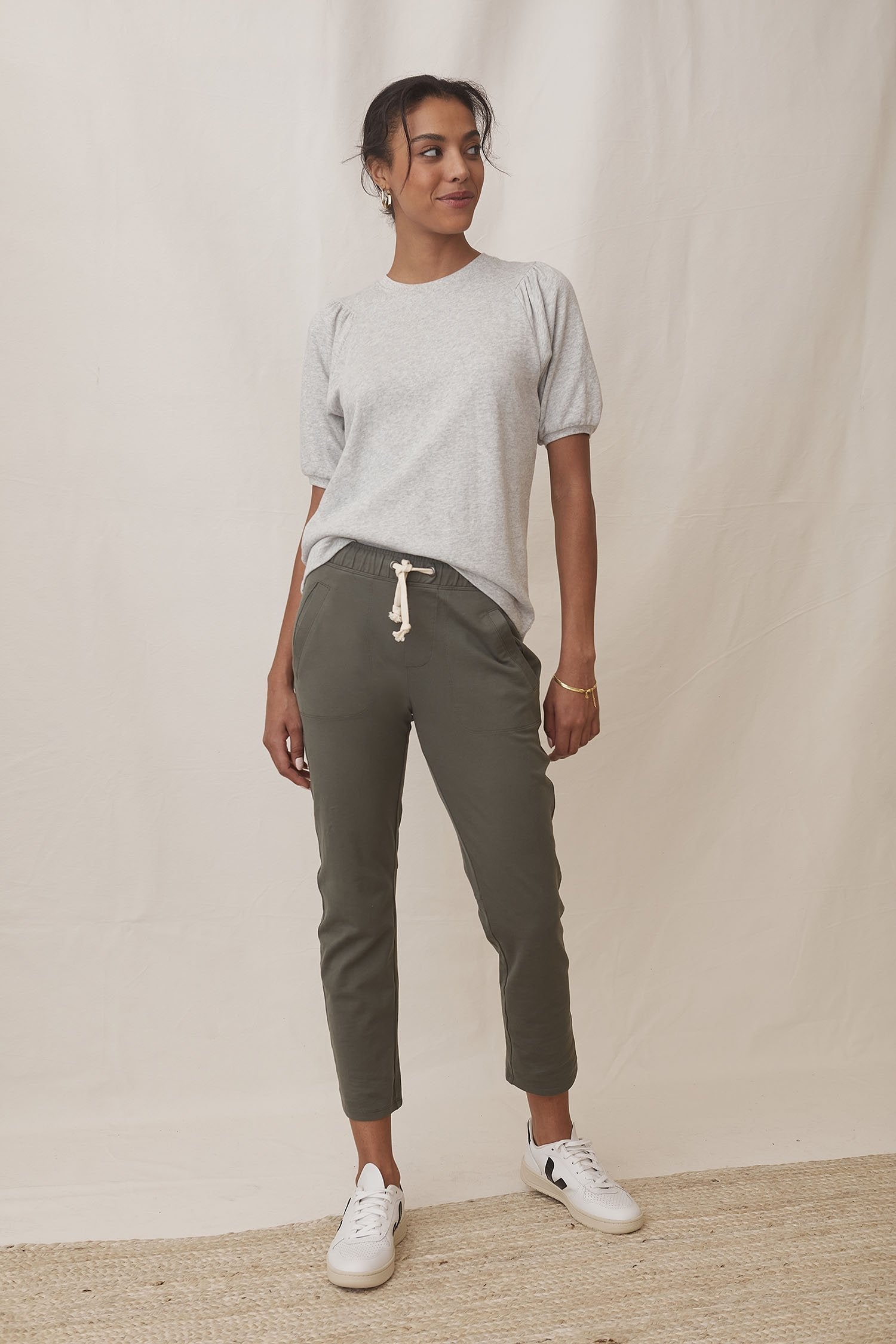 olive green cotton pants for summer