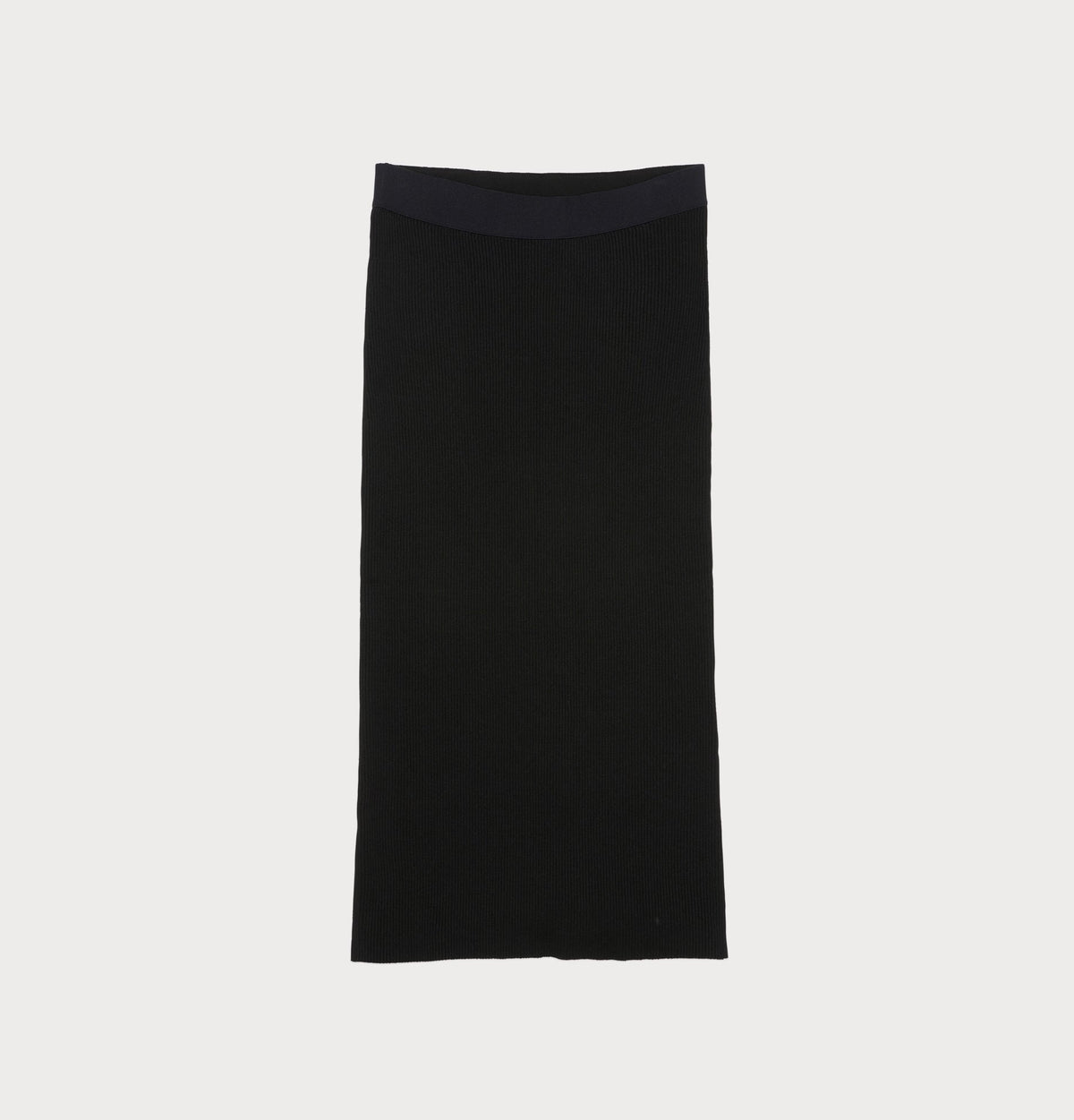 sustainable ribbed knit skirt in black
