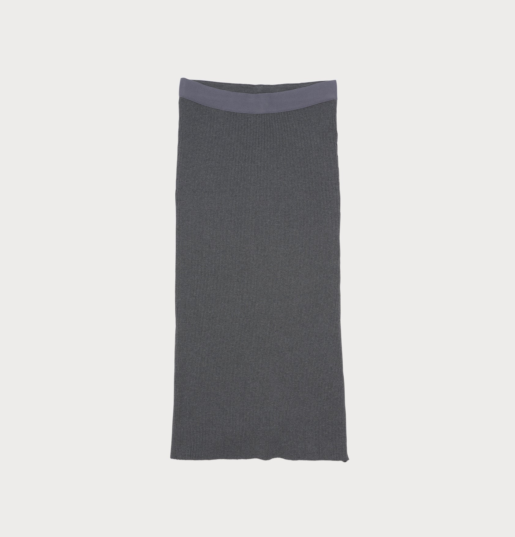 ribbed knit skirt in grey made from sustainable materials