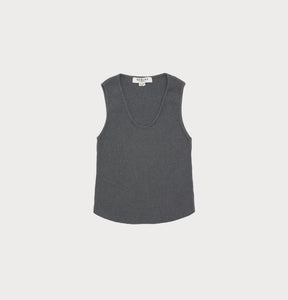 eco conscious knit tank in grey with v neck