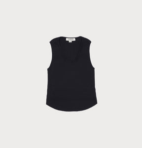 sustainable knit tank made from organic cotton in navy
