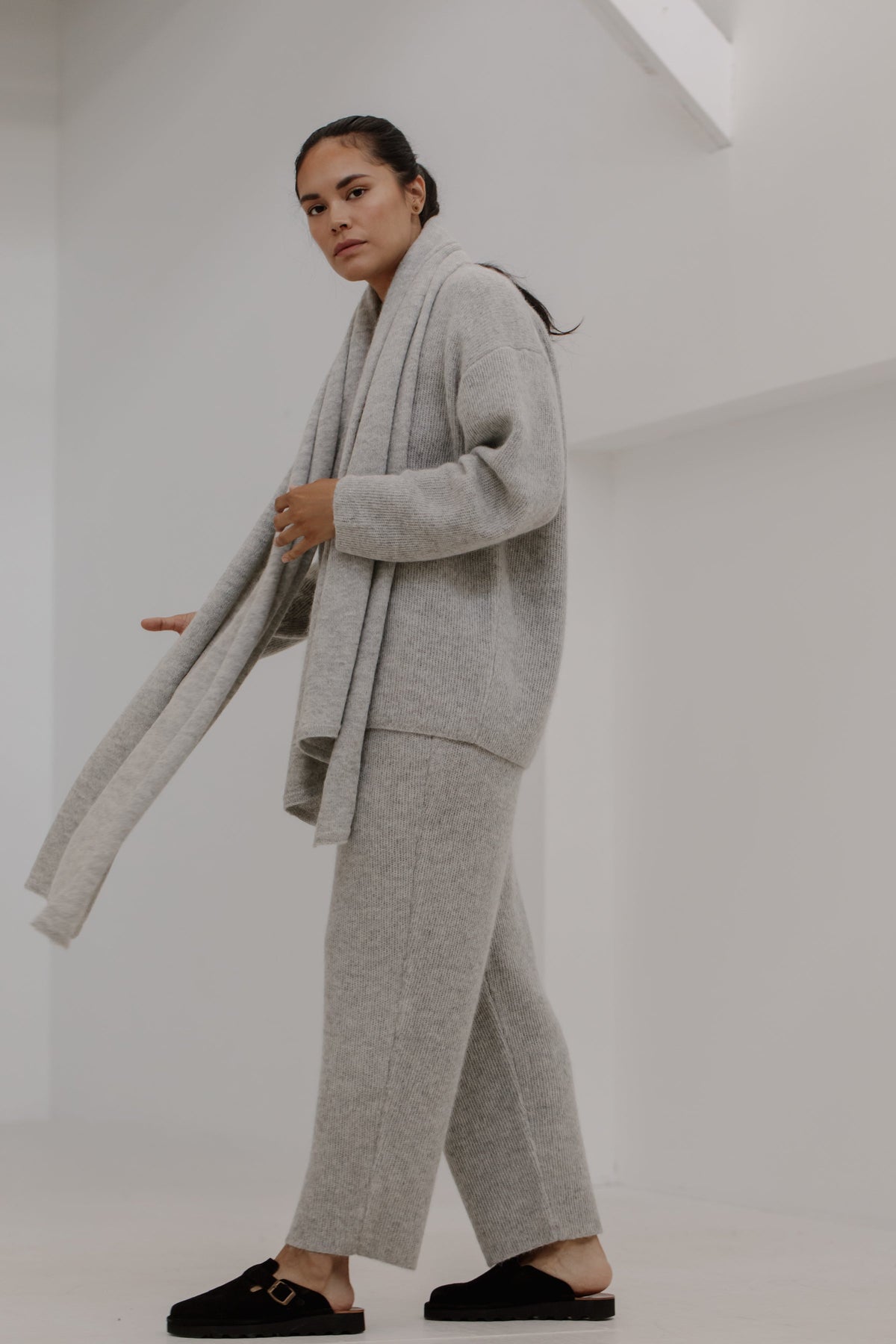 Alpaca Travel Wrap In Fog