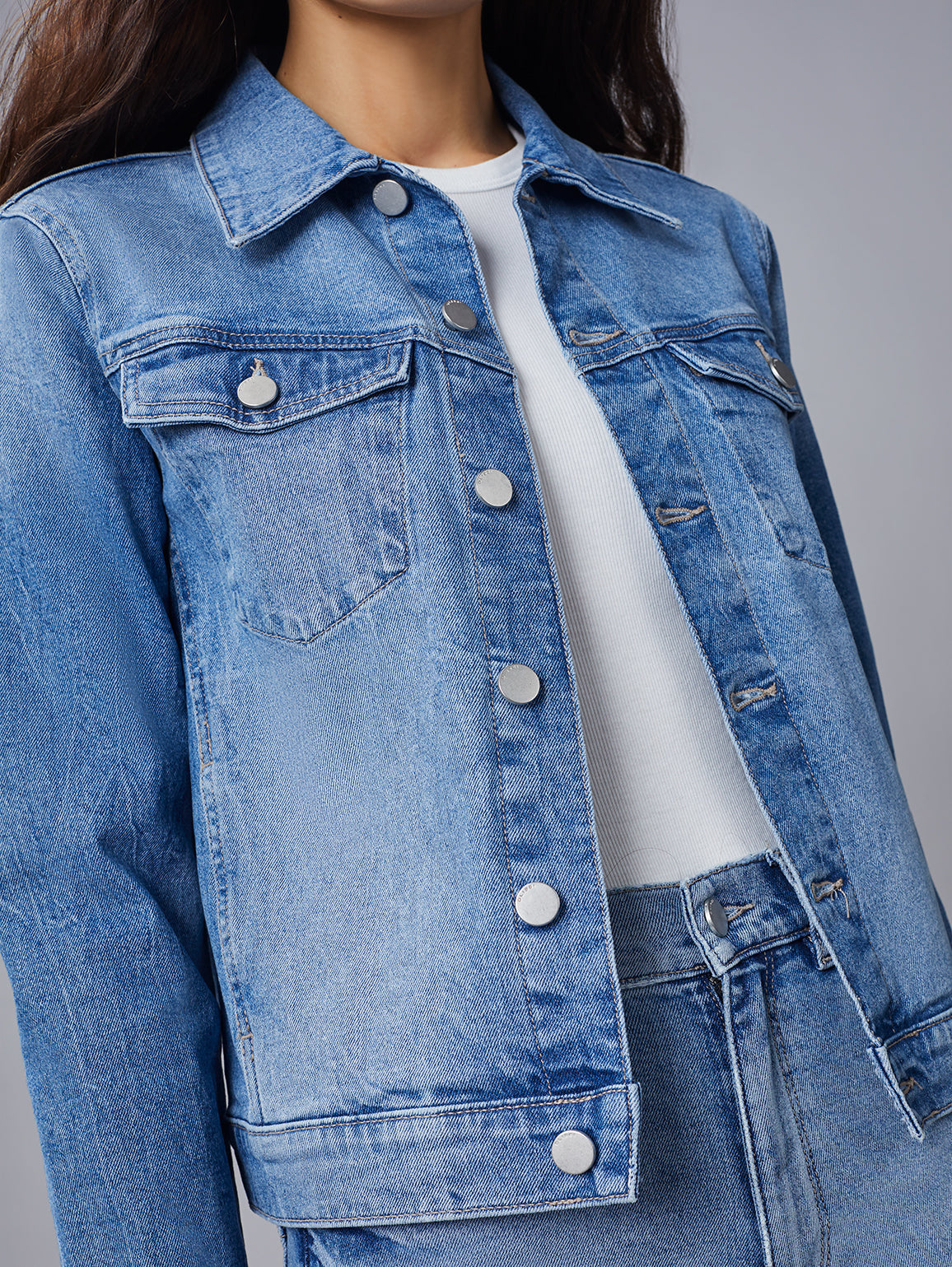 Vika Jacket Classic Denim | Droplet