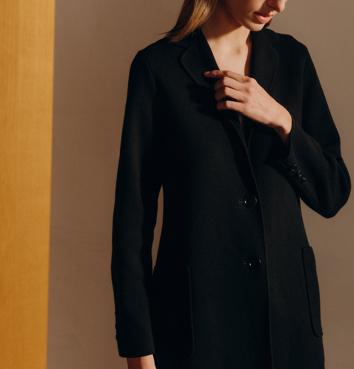 Two Button Unlined Knit Blazer